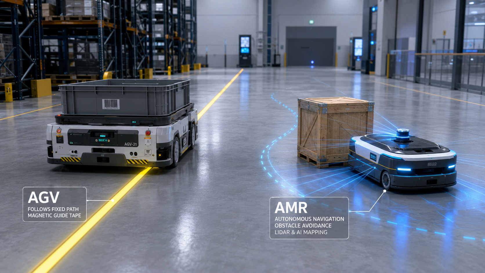 robot agv amr untuk gudang